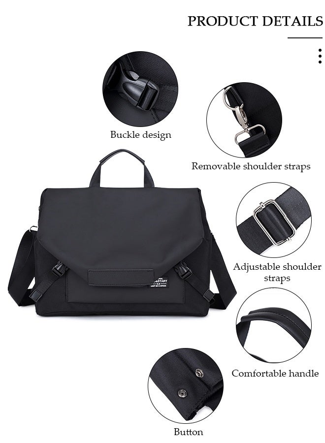 DUNISO Messenger Bag for Men Water Resistant Laptop Bag Casual Satchel Bags for Men Large School Computer Bag Office Work Briefcase Fashion Crossbody Shoulder Handbag, Black - Image 3