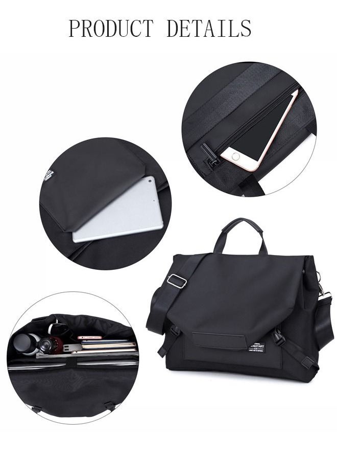 DUNISO Messenger Bag for Men Water Resistant Laptop Bag Casual Satchel Bags for Men Large School Computer Bag Office Work Briefcase Fashion Crossbody Shoulder Handbag, Black  - Image 3