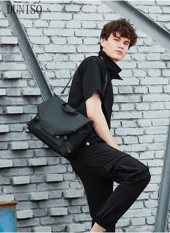DUNISO Messenger Bag for Men Water Resistant Laptop Bag Casual Satchel Bags for Men Large School Computer Bag Office Work Briefcase Fashion Crossbody Shoulder Handbag, Black  - Image 5
