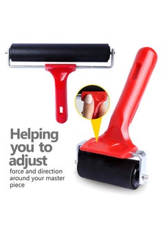 UCEC 3 Pcs Rubber Rollers Durable Hard Rubber Brayer Rollers For Crafting Glue Roller Paint Brush For Printmaking Stamping Gluing Anti Skid Tape Construction (2.4” 5.9” 7.9”)  - Image 3