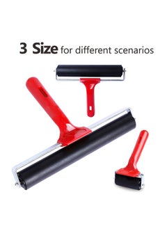 UCEC 3 Pcs Rubber Rollers Durable Hard Rubber Brayer Rollers For Crafting Glue Roller Paint Brush For Printmaking Stamping Gluing Anti Skid Tape Construction (2.4” 5.9” 7.9”)  - Image 2