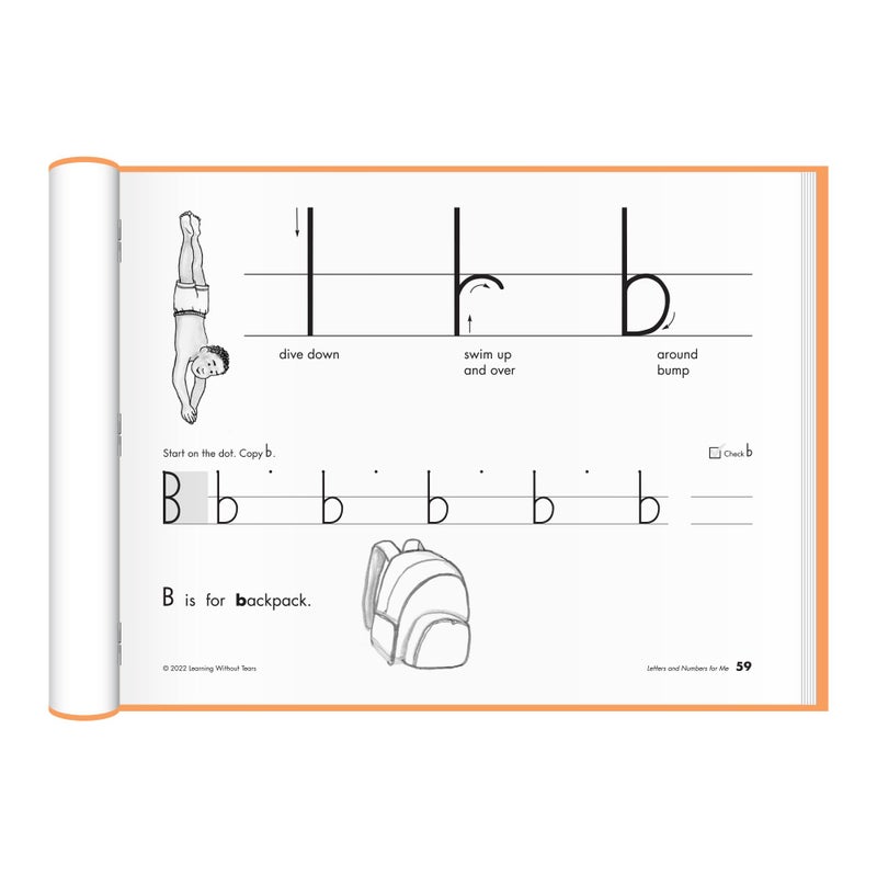 Learning Without Tears, Letters and Numbers for Me, Student Workbook, Age 5+, Kindergarten, Handwriting Practice, Writing Book, School & Home, Language Arts, Tutoring - Image 3