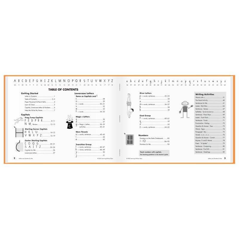 Learning Without Tears, Letters and Numbers for Me, Student Workbook, Age 5+, Kindergarten, Handwriting Practice, Writing Book, School & Home, Language Arts, Tutoring - Image 2