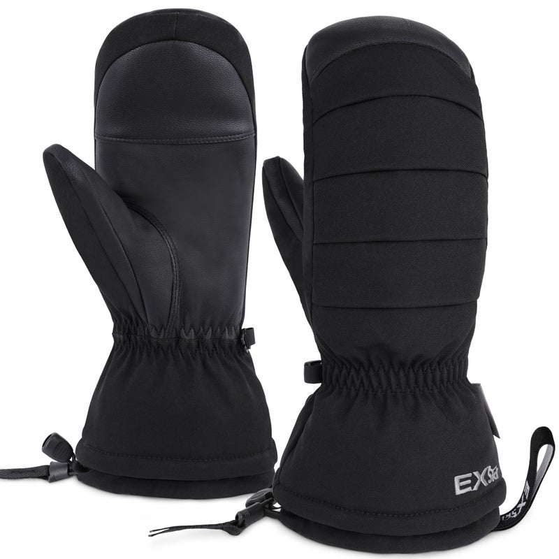 EXski Ski Mittens for Women, Waterproof Snow Ski Gloves for Snowboard, Winter Warm Mitts with Touchscreen - Image 1
