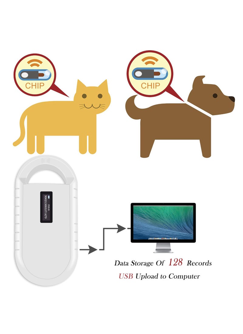 Smoostart Smoostart Microchip Scanner, 128 Records Data Storage Upload to PC Microchip Scanner Reader, Only Compatible with FDX-B/EMID Microchips  - Image 3