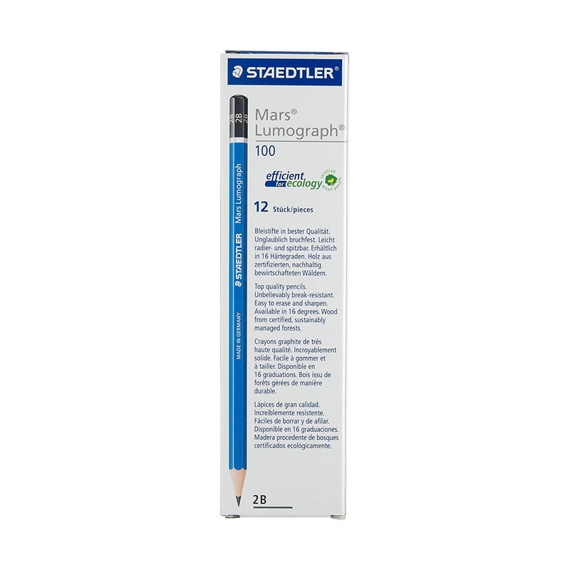 STAEDTLER MARS LUMOGRAPH PENCIL 2B - Box of 12 - Image 1