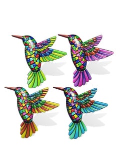 Excefore Metal Hummingbird Wall Decor, 4 Pack Metal Hummingbird Wall Decor, 3D Wall Art Hanging Sculpture for Bathroom Living Room Patio Fence, Living Room Bedroom Garden Patio Backyard  - Image 1