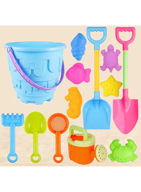 Children's beach toy set,children's outdoor beach toys,castle mold,beach bucket and shovel,etc.,various animal mold,with its own mesh bag storage,suitable for seaside holiday,beach camping,etc