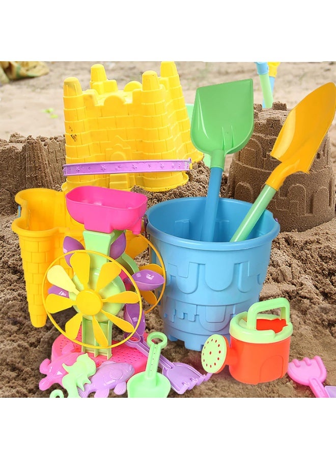 Children's beach toy set,children's outdoor beach toys,castle mold,beach bucket and shovel,etc.,various animal mold,with its own mesh bag storage,suitable for seaside holiday,beach camping,etc - Image 2