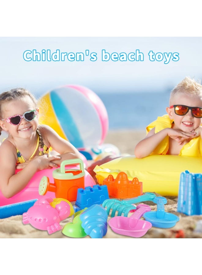 Children's beach toy set,children's outdoor beach toys,castle mold,beach bucket and shovel,etc.,various animal mold,with its own mesh bag storage,suitable for seaside holiday,beach camping,etc - Image 4