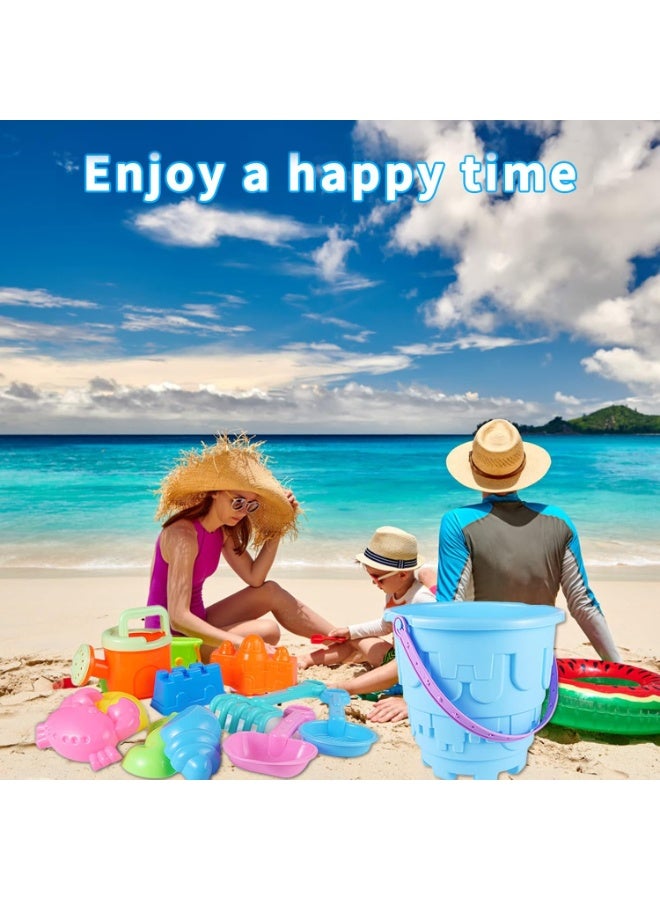 Children's beach toy set,children's outdoor beach toys,castle mold,beach bucket and shovel,etc.,various animal mold,with its own mesh bag storage,suitable for seaside holiday,beach camping,etc - Image 5