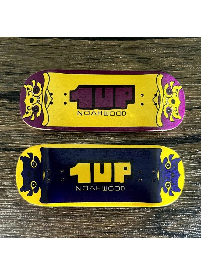 NOAHWOOD Handmade Fingerboard Deck 97.5x35mm 5-Layer Color maple Pro concave Creative Design Mini Skateboard (yellow 1up) - Image 2