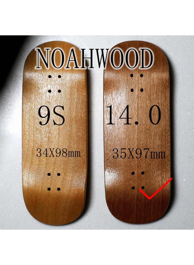 NOAHWOOD Handmade Fingerboard Deck 97.5x35mm 5-Layer Color maple Pro concave Creative Design Mini Skateboard (yellow 1up) - Image 3