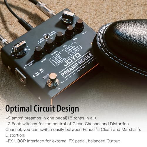 JOYO Cabinet Simulator Pedal Dual Channel with Clean and Distortion for Electric Guitar Effect (Preamp House R-15) - Image 2