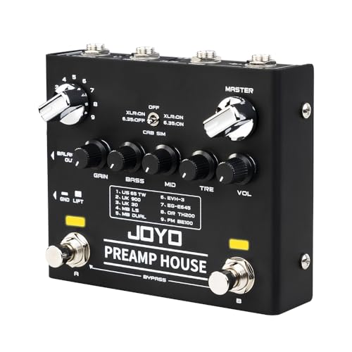 JOYO Cabinet Simulator Pedal Dual Channel with Clean and Distortion for Electric Guitar Effect (Preamp House R-15) - Image 1