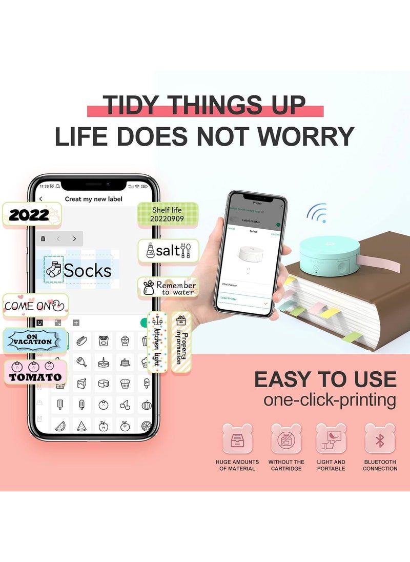 PeriPage PeriPage L1 Labeler, Portable Bluetooth Label Printer, Small Smart Handheld Mini Labeler, Compatible with iOS and Android, with Tape, Ink Free, Rechargeable, Multiple Template Font Icons  - Image 4