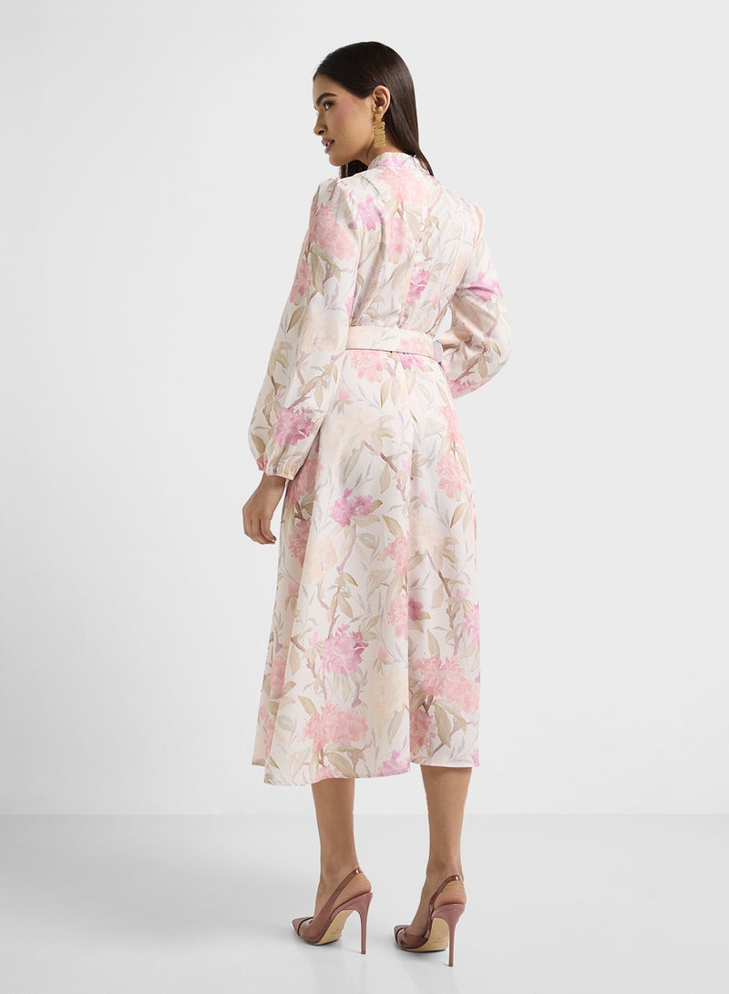 ELLA Floral Belted Dress - Image 2