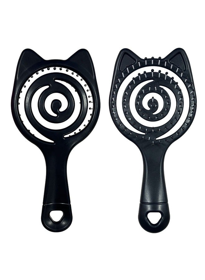 Cute Curved Vent Hair Brush, Potable scalp massage hair comb for both dry and wet fluffy hair, Anti Static Detangling nylon Massage Brushes, Blow Dryer Brush Hairdressing Styling Tools suitable for all hair types,1 piece black - Image 1