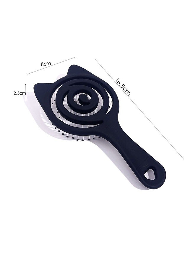 Cute Curved Vent Hair Brush, Potable scalp massage hair comb for both dry and wet fluffy hair, Anti Static Detangling nylon Massage Brushes, Blow Dryer Brush Hairdressing Styling Tools suitable for all hair types,1 piece black - Image 3