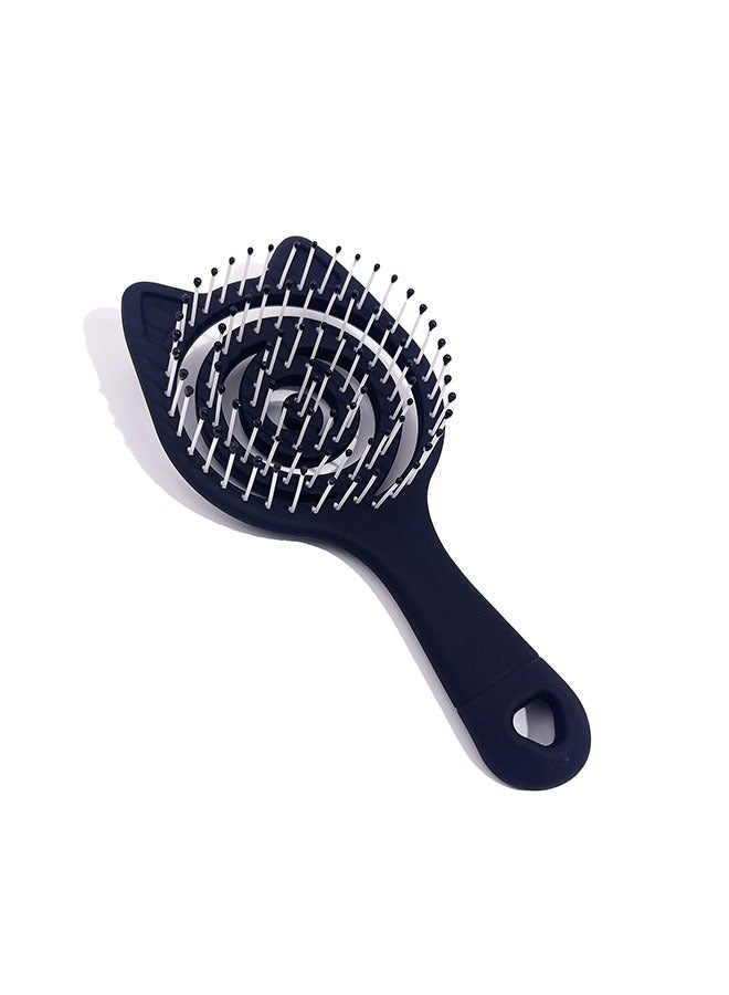 Cute Curved Vent Hair Brush, Potable scalp massage hair comb for both dry and wet fluffy hair, Anti Static Detangling nylon Massage Brushes, Blow Dryer Brush Hairdressing Styling Tools suitable for all hair types,1 piece black - Image 5