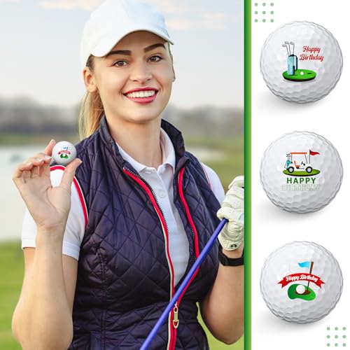 Threan 3 Pcs Golf Ball Gift Set Funny Novelty Golfer Present for Men Birthday Dad Golfing Fan One Standard Size Unit (Birthday) - Image 5