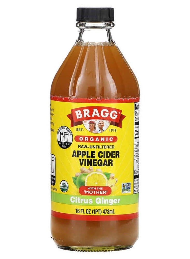 Bragg Apple Cider Vinegar With The Mother Citrus Ginger16 fl oz (473 ml) - Image 1