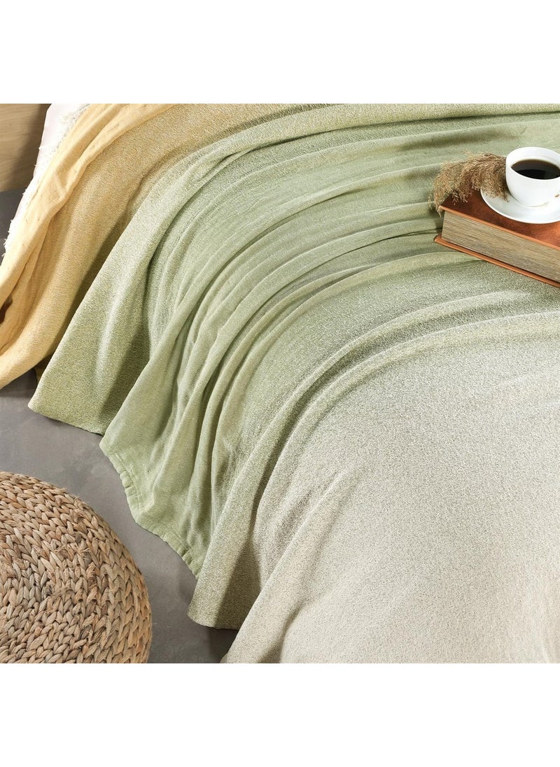 Miespiga Rainbow Cotton Gradient Jacquard Woven King Size 240X260CM Antiallergic Breathable Four Season Pique Bedspread  - Image 2