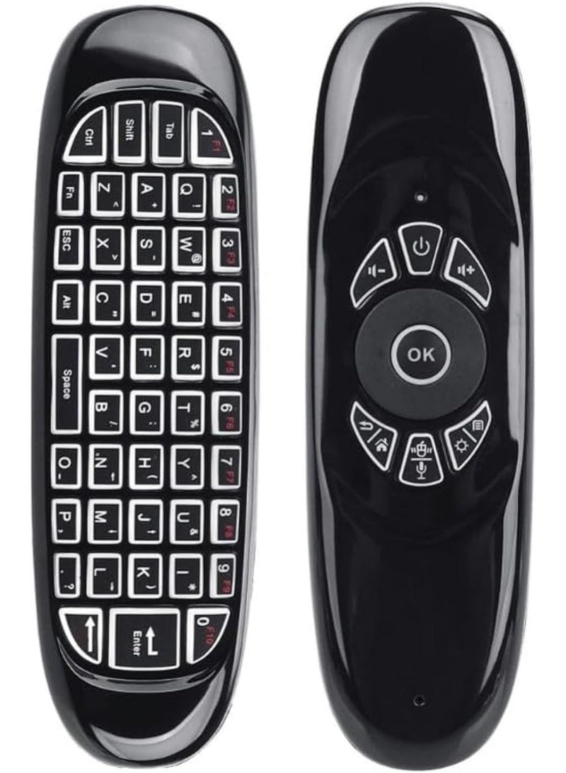 ELTRAZONE C120 RGB Wireless Backlit Air Mouse Keyboard for Android TV Box - 7-Color Rechargeable Remote Control - Image 1