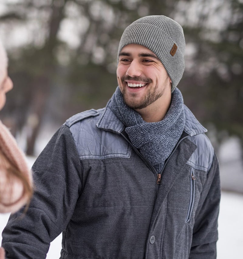 Wmcaps Winter Beanie for Men Women, Fleece Lined Beanie Soft Warm Knit Hat Ski Stocking Cuffed Cap (Slate Gray/Grey) - Image 4