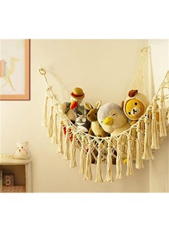 جونيس Stuffed Animal Toy Storage Hammock with LED Light - Macrame Jumbo Doll Corner Stuff Animals Organizer Decorations - Cute Hanging Plushie Net Kids Baby Nursery Bedroom Room Decor  - Image 2