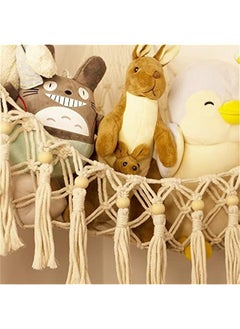 جونيس Stuffed Animal Toy Storage Hammock with LED Light - Macrame Jumbo Doll Corner Stuff Animals Organizer Decorations - Cute Hanging Plushie Net Kids Baby Nursery Bedroom Room Decor  - Image 4