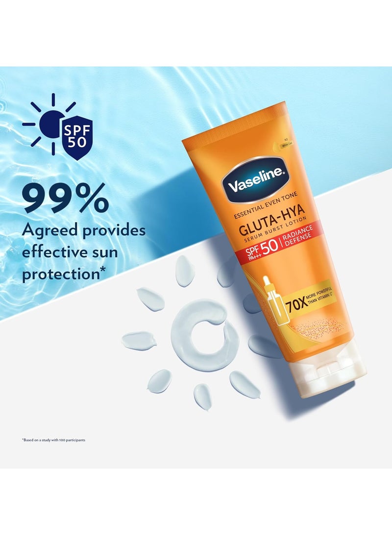 Vaseline Gluta-Hya Serum Burst Lotion, Radiance Defense, SPF 50 PA+++, with GlutaGlow - Image 2