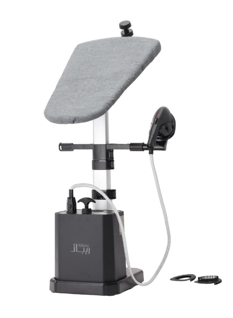 ريبال مكواة بخار إلكترونية ومكواة بخار للملابس - مكواة بخار قوية متعددة الاستخدامات، معقمة ومزيلة للتجاعيد - مكواة خفيفة الوزن لجميع أنواع الأقمشة - تسخين سريع وخزان مياه كبير - Image 1