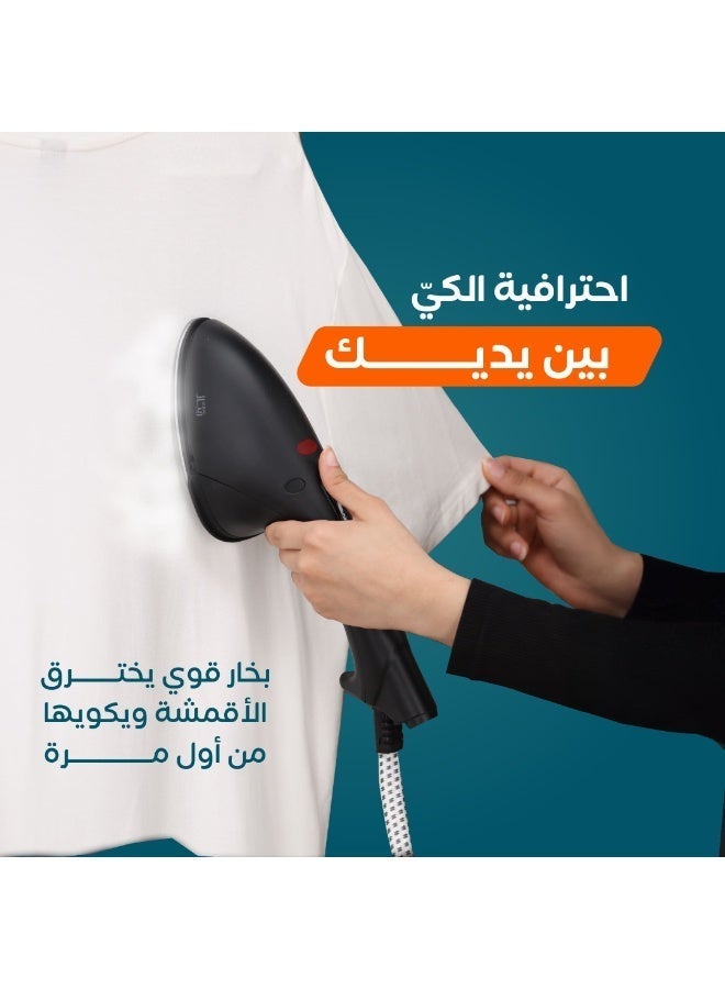 ريبال مكواة بخار إلكترونية ومكواة بخار للملابس - مكواة بخار قوية متعددة الاستخدامات، معقمة ومزيلة للتجاعيد - مكواة خفيفة الوزن لجميع أنواع الأقمشة - تسخين سريع وخزان مياه كبير - Image 2