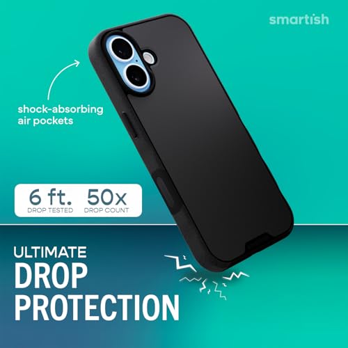 Smartish iPhone 17 MagSafe Case Gripmunk with Camera Control Protection Magnetic Slim Case Lightweight Protective Thin Grip Cover with Microfiber Lining for Apple iPhone 17 Black Tie Affair - Image 3