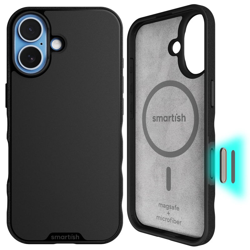 Smartish iPhone 17 MagSafe Case Gripmunk with Camera Control Protection Magnetic Slim Case Lightweight Protective Thin Grip Cover with Microfiber Lining for Apple iPhone 17 Black Tie Affair - Image 2
