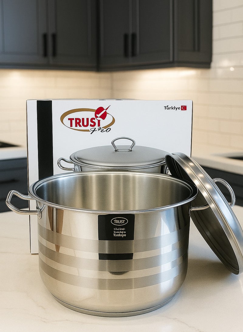 تراست قدر طبخ من الستانلس ستيل 18 سم فضي 18/10 (صُنع في تركيا) - Image 2