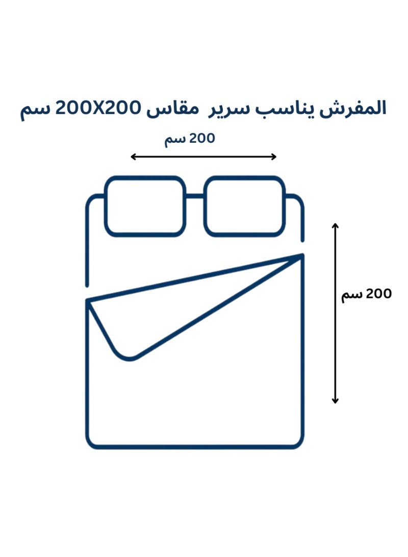 مينجلي مفرش شتوي نفرين نظام وجهين وجه مخمل وجه فرو - طقم مفارش 6 قطع ( 1 مفرش + 1 واقي مرتبة مطاط + 4 أغطية وسائد ديكورية )  مقاس المفرش 230X250 سم ومقاس واقي المرتبة 200×200+40 سم - Image 4