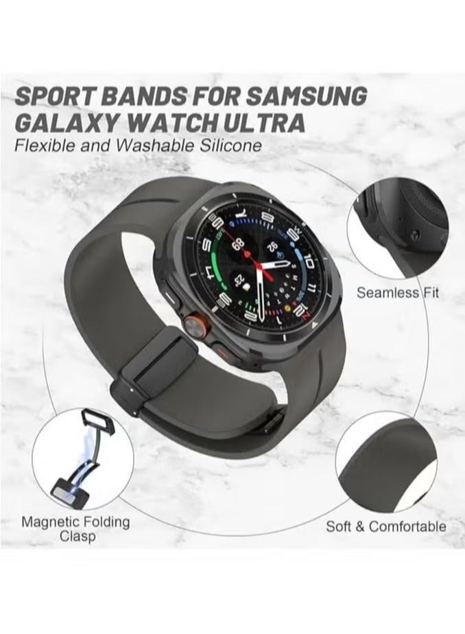 TIGER Magnetic Band Compatible with Samsung Galaxy Watch 7 Ultra 2024 – Silicone Sports Strap, D-Buckle Replacement, No Gap Design, Magnetic Closure, Stylish and Comfortable Band for Men & Women - Image 2