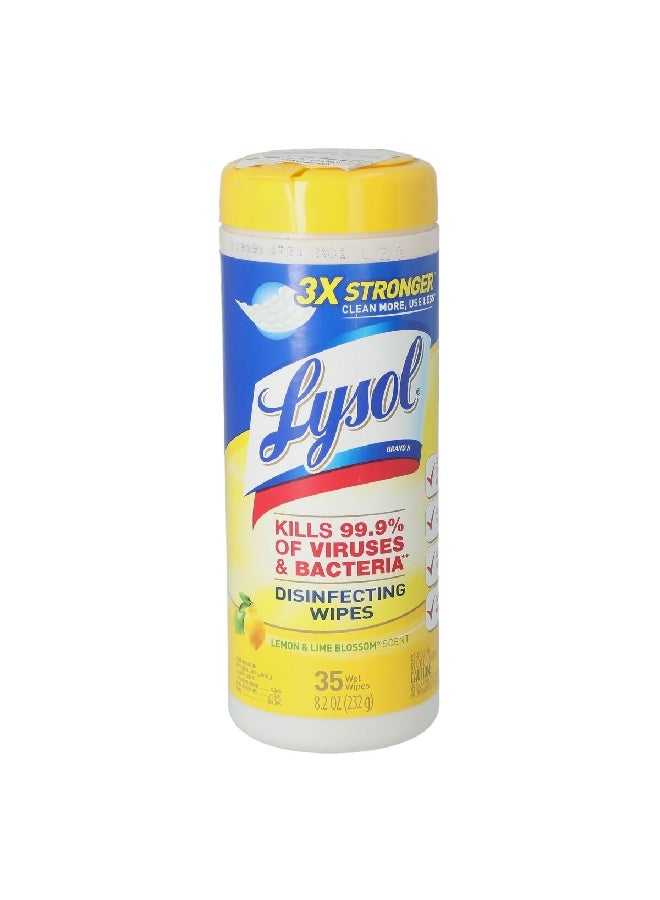Lysol 35-Piece Lemon and Lime Blossom Scent Multi-Surface Disinfectant Wipes Set 8.50 x 3.19 x 3.19 Inch 1920081145 - Image 1