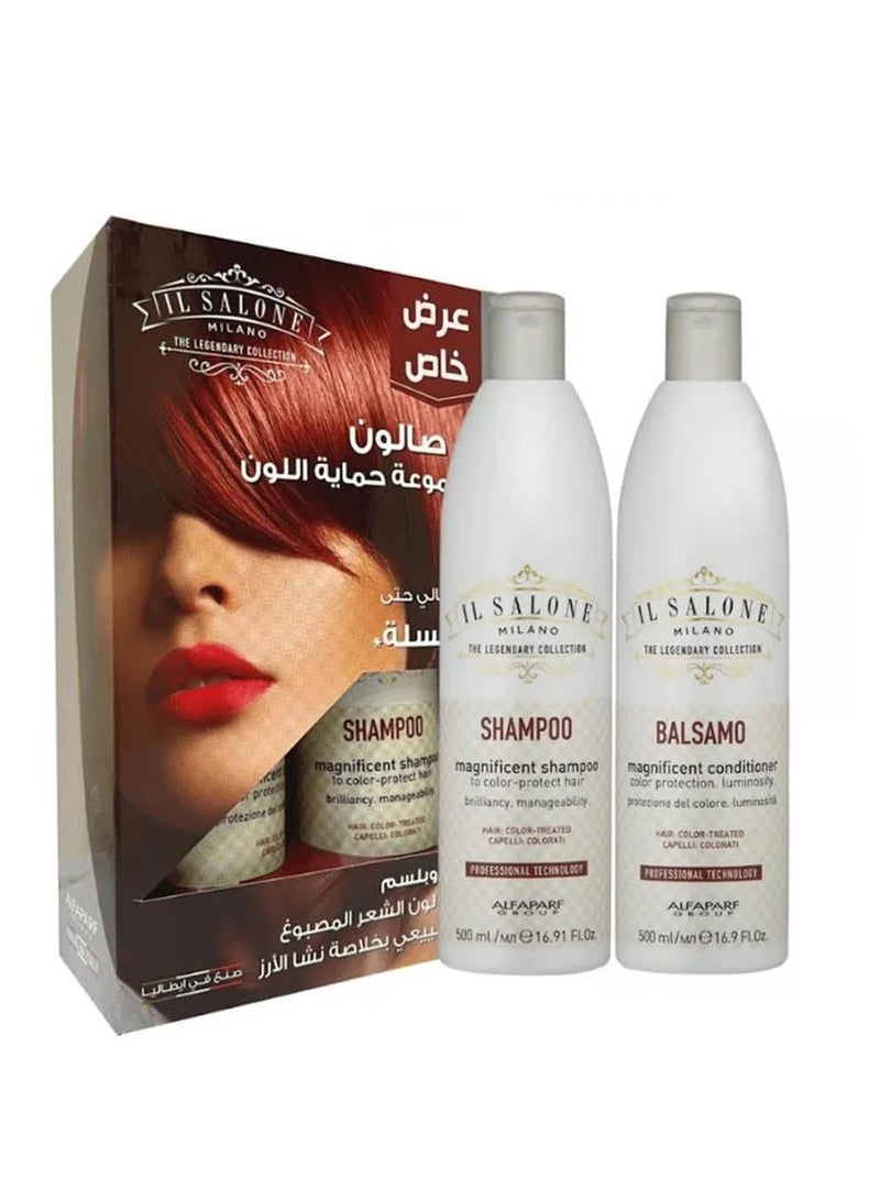 IL Salone Professional Hair Care Set, Colour Protection Shampoo and Conditioner, 500ml Each - Image 3