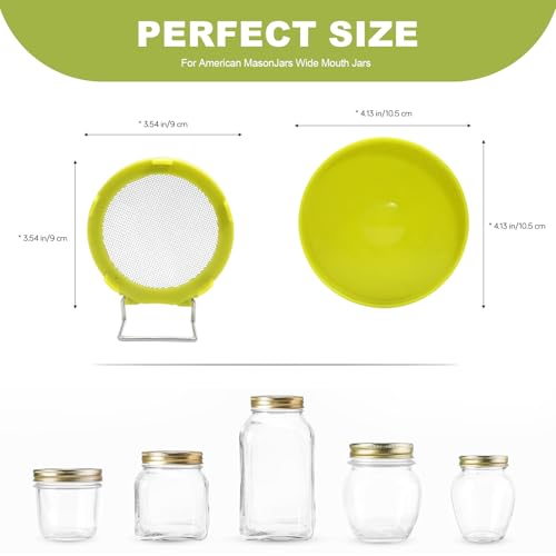 HANTUSWUS Wide Mouth Mason Jar Sprouting Kit with Sprouting Lids and Drainage Tray - Ideal for Bean, Alfalfa Sprouts and Microgreens, Vertical and Angled Placement Support（One lid and one drip tray） - Image 2
