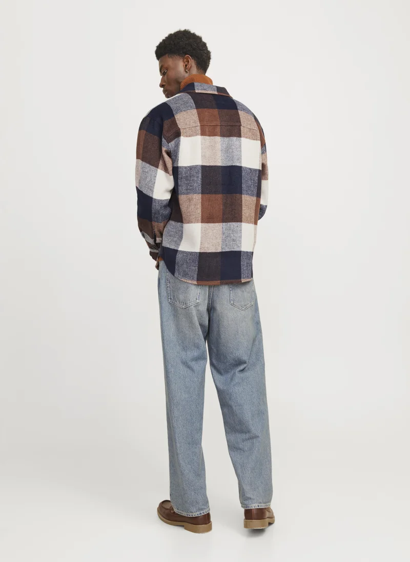 جاك اند جونز Big Checked Long Sleeve Shirt
