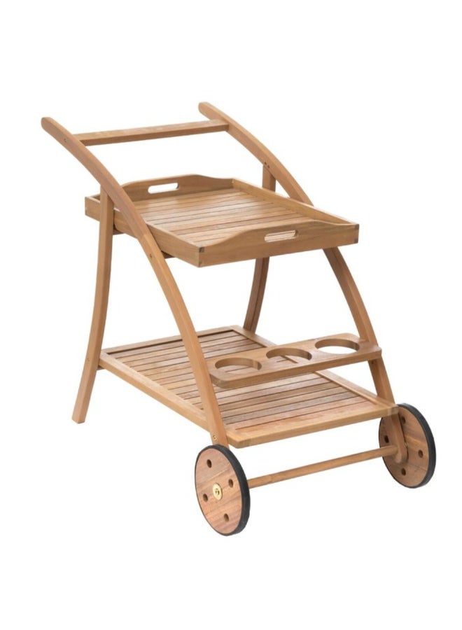 Hesperide Tiwi 2-Tier Elegant Acacia Wood Serving Trolley Brown 78 x 56 x 105 cm 165283 - Image 1