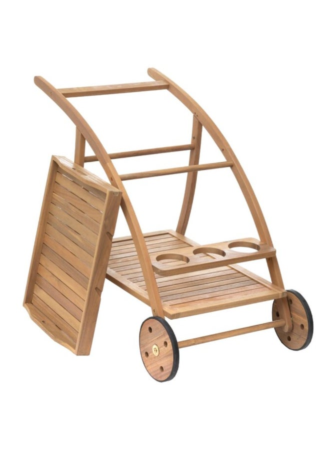 Hesperide Tiwi 2-Tier Elegant Acacia Wood Serving Trolley Brown 78 x 56 x 105 cm 165283 - Image 2