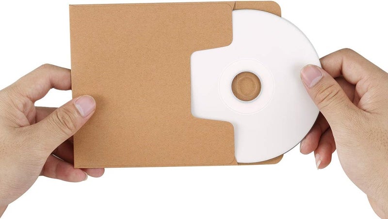 فالبوكس 1 ValBox أكمام أقراص CD، 100 عبوة، أظرف ورق كرافت، 5 × 5 بوصات، بني، أظرف ورق مقوى لأقراص DVD، أغطية تخزين ورقية لأقراص CD - Image 4