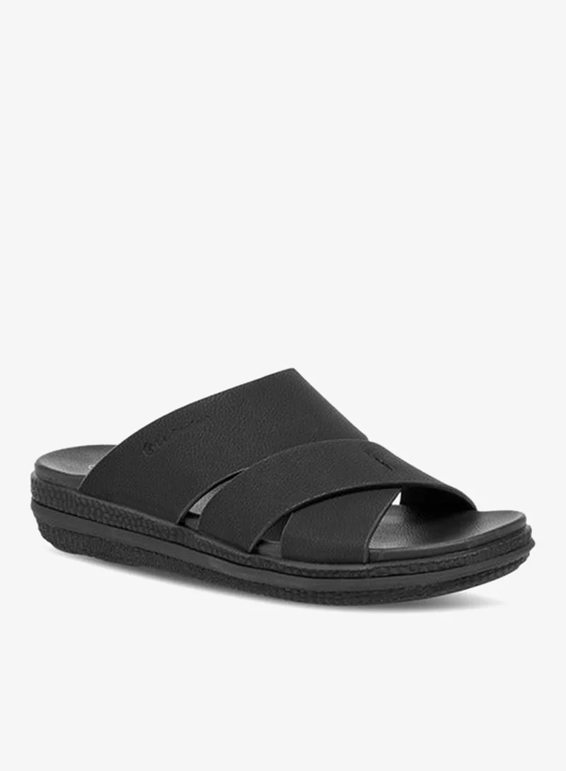 Le Confort Men Textured Slip On Cross-Strap Sandals