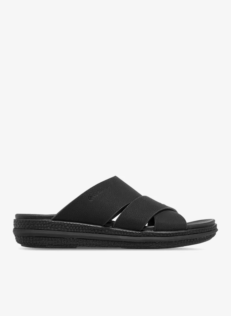 Le Confort Men Textured Slip On Cross-Strap Sandals