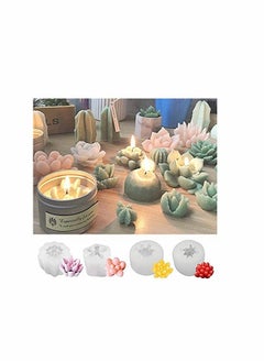 KASTWAVE 4 Pcs Succulent Silicone Moulds Plants Mould for Making Cake Decoration DIY Candle Fondant Soap Chocolate and Epoxy Resin Crafts  - Image 5