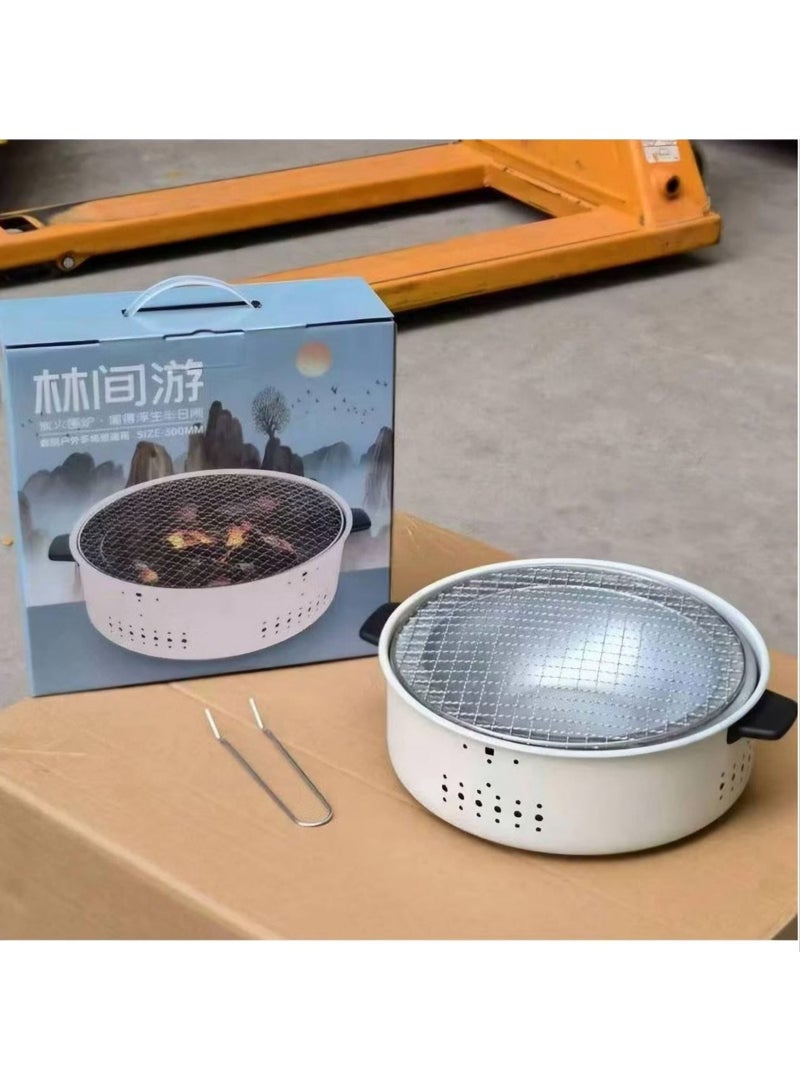 Foldable charcoal grill + 30 cm stainless steel grilling grate - Image 1